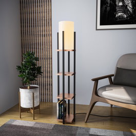 Opviq Shelf Lamp - 8113 Negro y cobre